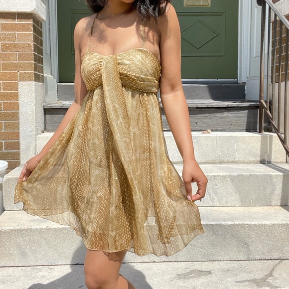 Express | Dresses | Express Gold Chiffon Babydoll Dress | Poshmark Express | Dresses | Express Gold Chiffon Babydoll Dress | Poshmark